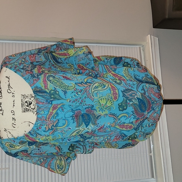 New York and Company Sweet Pea collection Xl Paisley Scoop Neck Blouse - Picture 7 of 7